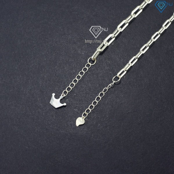 Vòng tay đôi bạc mắt xích cá tính khắc chữ cái theo yêu cầu LTD0061