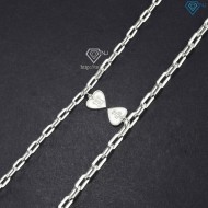 Vòng tay đôi bạc mắt xích cá tính khắc chữ cái theo yêu cầu LTD0061