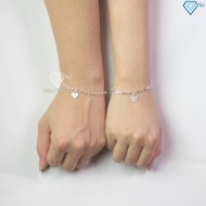 Vòng tay đôi bạc mắt xích cá tính khắc chữ cái theo yêu cầu LTD0061