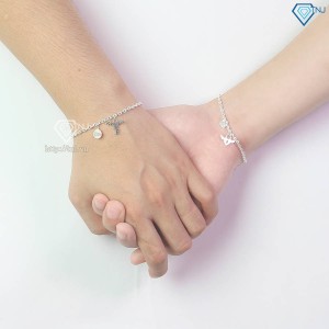 Quà trung thu cho người yêu lắc tay đôi bạc khắc tên LTD0057