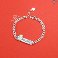 Lắc bạc cho bé hình con rồng khắc tên dễ thương  LTT0169