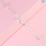 Lắc tay bạc nữ mặt tròn đính đá giá rẻ LTN0414