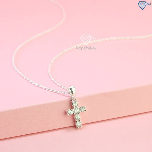 Dây chuyền nữ mặt thánh giá đính kim cương Moissanite DCNM0045