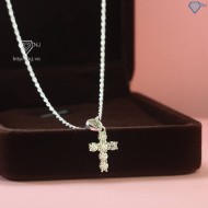 Dây chuyền nữ mặt thánh giá đính kim cương Moissanite DCNM0045