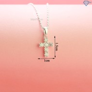 Dây chuyền nữ mặt thánh giá đính kim cương Moissanite DCNM0045