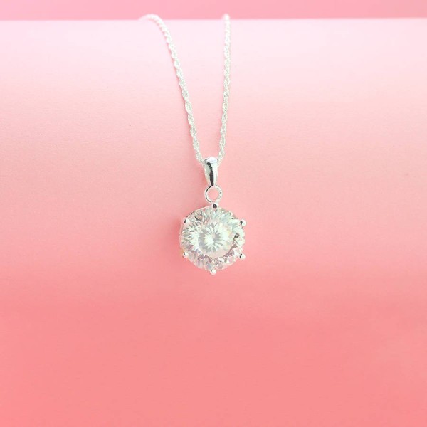 Dây chuyền nữ đính kim cương Moissanite 12.0mm 161 giác cắt đơn giản DCNM0048