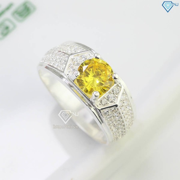 Nhẫn bạc nam đẹp đính đá vàng NNA0579- Trang sức TNJ