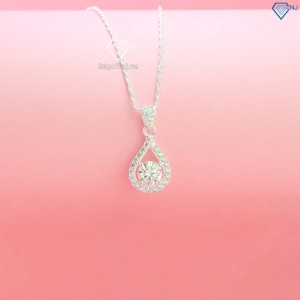 Dây chuyền nữ mặt giọt nước đính kim cương Moissanite 6.5mm DCNM0049