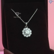 Dây chuyền nữ tròn đơn giản đính kim cương Moissanite 7.5mm DCNM0052