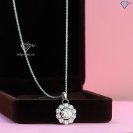 Dây chuyền nữ tròn đơn giản đính kim cương Moissanite 7.5mm DCNM0052
