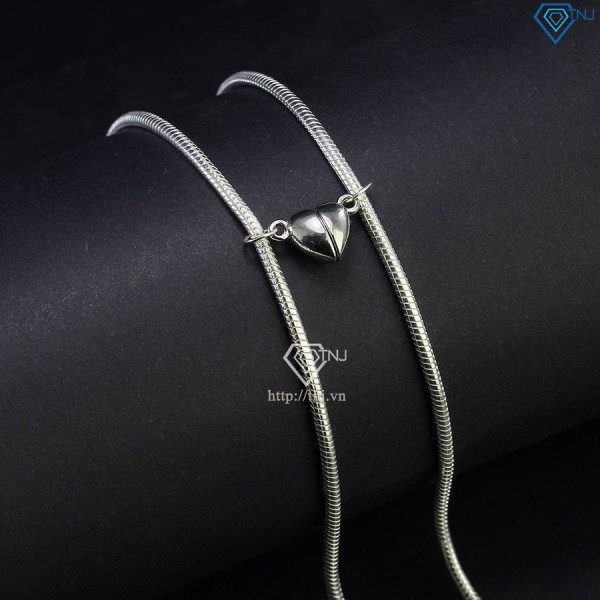 Vòng tay đôi bạc đơn giản khắc tên theo yêu cầu LTD0062