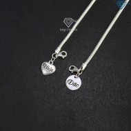 Vòng tay đôi bạc đơn giản khắc tên theo yêu cầu LTD0062