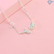 Dây chuyền bạc nữ mặt hoa hồng đính đá DCN0758