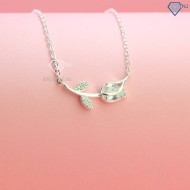 Dây chuyền bạc nữ mặt hoa hồng đính đá DCN0758