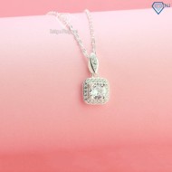 Dây chuyền bạc nữ mặt vuông đính đá đẹp DCN0767