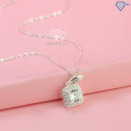 Dây chuyền bạc nữ mặt vuông đính đá đẹp DCN0767