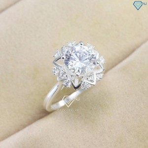 Nhẫn bạc nữ mặt bông hoa đính đá sang trọng NN0482