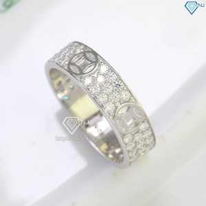 Nhẫn nam bạc kim tiền đính full kim cương Moissanite NNAM0155