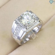 Nhẫn nam bạc đính kim cương Moissanite 10mm - Kiểm định GRA NNAM0159