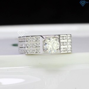 Nhẫn nam đơn giản đính kim cương Moissanite đẹp 6.5mm NNAM0162
