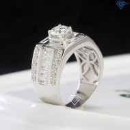 Nhẫn Moissanite nam đẹp đính kim cương 6.0mm - Kiểm định GRA NNAM0166