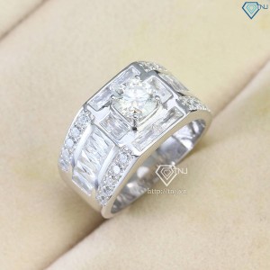 Nhẫn Moissanite nam đẹp đính kim cương 6.0mm - Kiểm định GRA NNAM0166