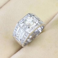 Nhẫn Moissanite nam đẹp đính kim cương 6.0mm - Kiểm định GRA NNAM0166