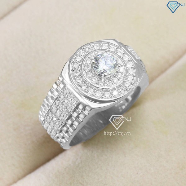 Nhẫn Moissanite nam mặt tròn 5.0mm - Kiểm định GRA NNAM0170