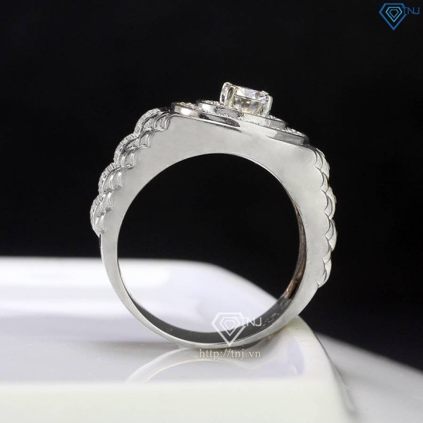 Nhẫn Moissanite nam mặt tròn 5.0mm - Kiểm định GRA NNAM0170