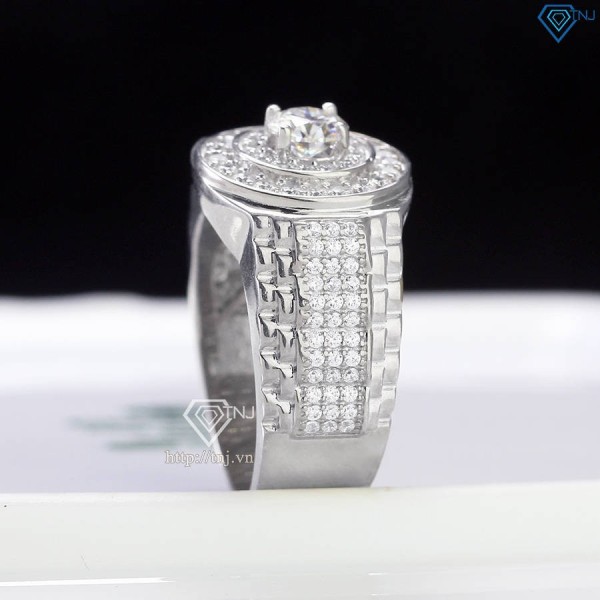 Nhẫn Moissanite nam mặt tròn 5.0mm - Kiểm định GRA NNAM0170