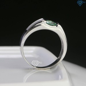 Nhẫn nam Moissanite đơn giản đính đá xanh 6.0mm NNAM0172