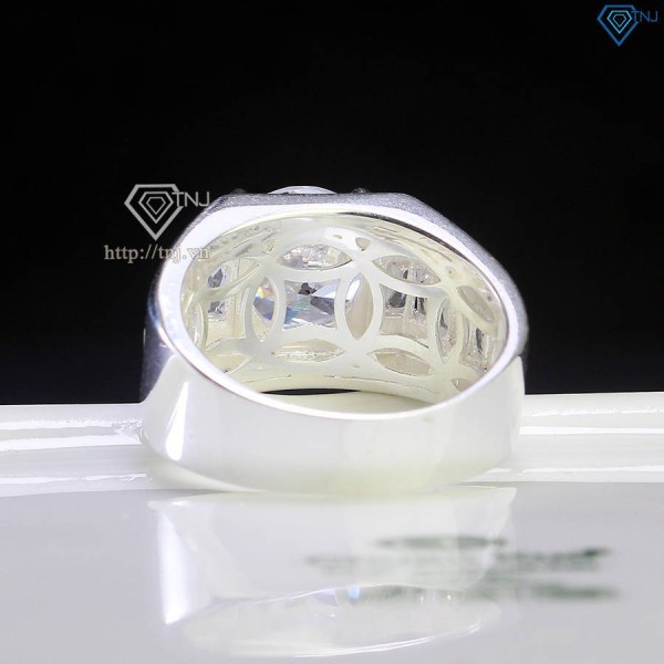 Nhẫn bạc nam đính đá chủ 10mm NNA0682 - Trang sức TNJ