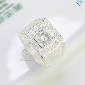Nhẫn bạc nam đẹp đính đá trắng sang trọng NNA0683 - Trang sức TNJ