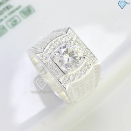 Nhẫn bạc nam đẹp đính đá trắng sang trọng NNA0683 - Trang sức TNJ