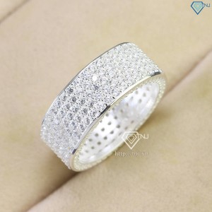 Nhẫn bạc nam tròn full đính đá bản to cá tính NNA0686 - Trang sức TNJ