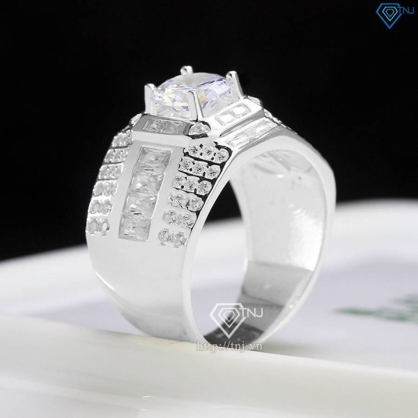 Nhẫn nam bạc bản to đính đá NNA0691 - Trang sức TNJ