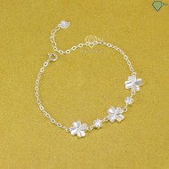 Quà 20 10 cho cô giáo lắc tay cỏ 4 lá may mắn đính Moissanite LTNM0001