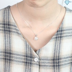 Quà 20 10 cho nhân viên nữ dây chuyền ọa tiết bông hoa đính DCN0420