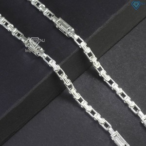 Dây chuyền bạc nam hoạ tiết mắt xích vuông đẹp DCK0129