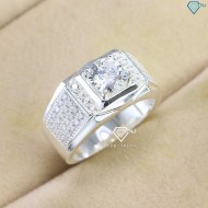Nhẫn bạc nam đính đá đá trắng đẹp NNA0698 - Trang sức TNJ