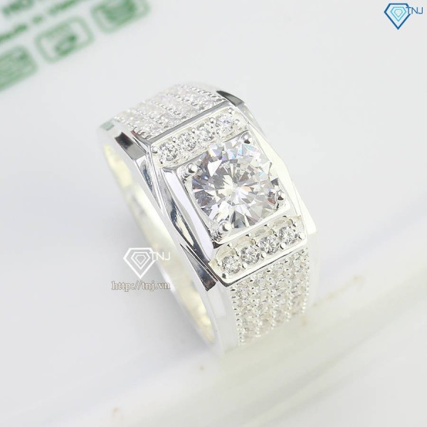 Nhẫn bạc nam đính đá đá trắng đẹp NNA0698 - Trang sức TNJ