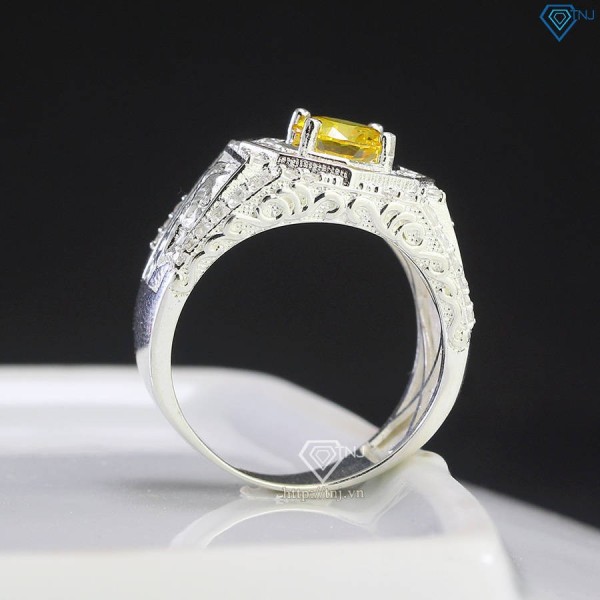 Nhẫn bạc nam hình con hổ đính đá vàng NNA0702 - Trang sức TNJ