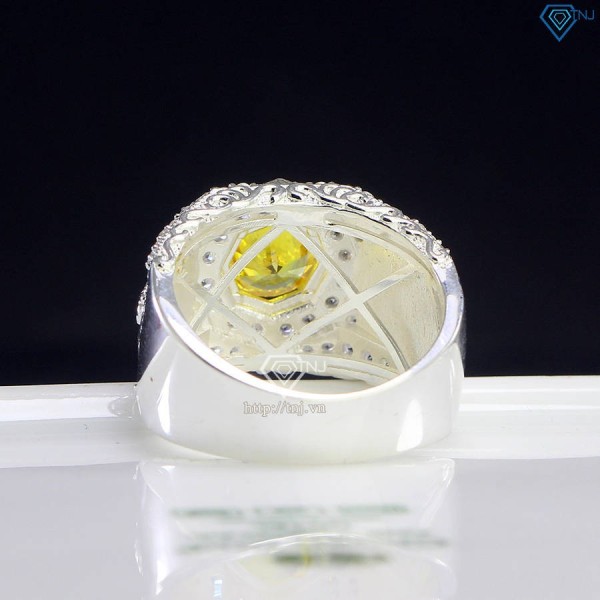 Nhẫn bạc nam hình con hổ đính đá vàng NNA0702 - Trang sức TNJ