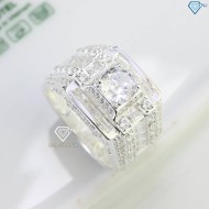 Nhẫn bạc nam cao cấp đính đá Hà Nội đẹp NNA0703 - Trang sức TNJ