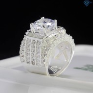 Nhẫn nam bạc bản to đính đá sang trọng NNA0706  - Trang sức TNJ