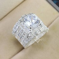 Nhẫn nam bạc bản to đính đá sang trọng NNA0706  - Trang sức TNJ