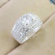 Nhẫn bạc nam Đà Nẵng bản nhỏ đính đá NNA0707 - Trang sức TNJ