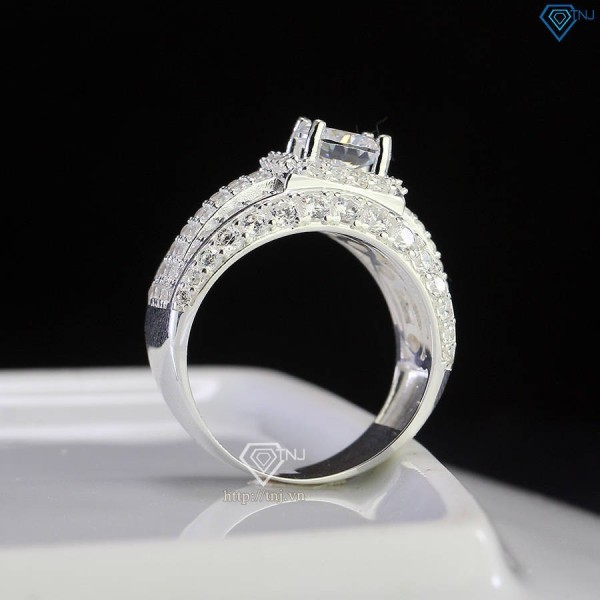 Nhẫn bạc nam Đà Nẵng bản nhỏ đính đá NNA0707 - Trang sức TNJ