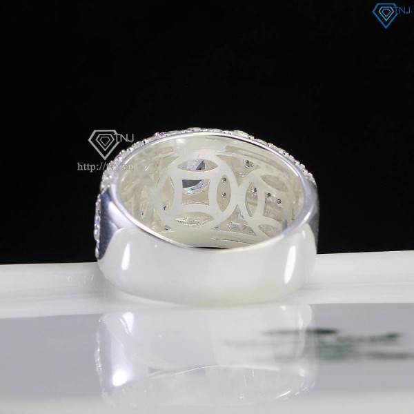 Nhẫn bạc nam Đà Nẵng bản nhỏ đính đá NNA0707 - Trang sức TNJ