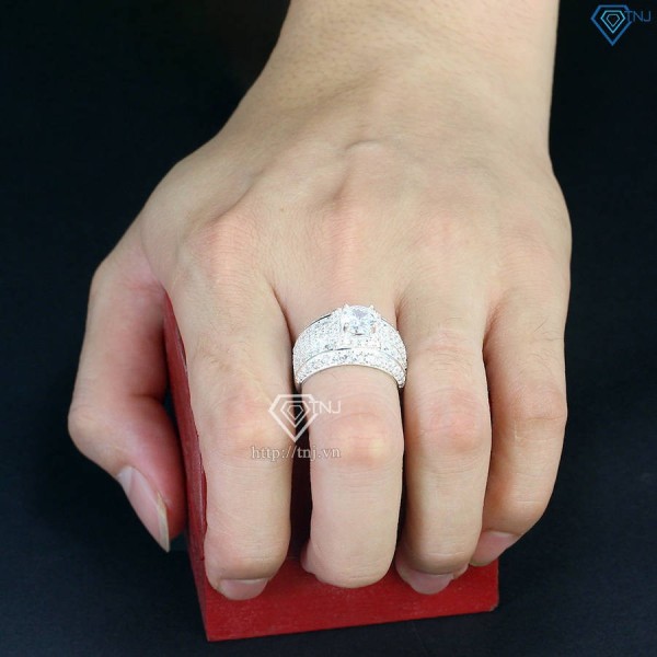 Nhẫn bạc nam Đà Nẵng bản nhỏ đính đá NNA0707 - Trang sức TNJ